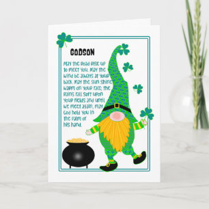 Godson St Patrick's Leprechaun Celtic Card