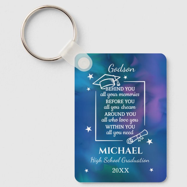 GodsonHigh School Graduation Name Year  Key Ring (Front)
