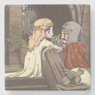 Godspeed My Chibi Knight! Stone Coaster