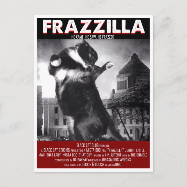 Godzilla Cat Postcard (Front)