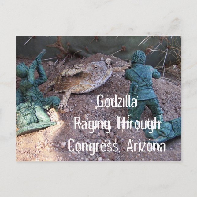 Godzilla Raging Through Congress Postcard (Front)