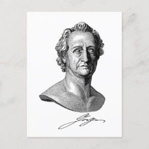 Goethe Bust with Signature Postcard