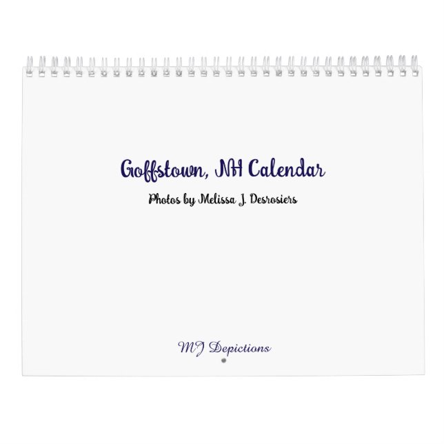 Goffstown NH Calendar (Back)