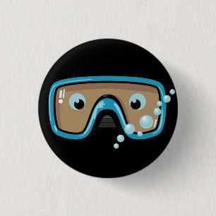 Goggles 3 Cm Round Badge