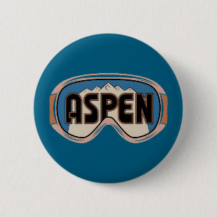 Goggles Aspen Snowmass Colorado ski resort gifts 6 Cm Round Badge