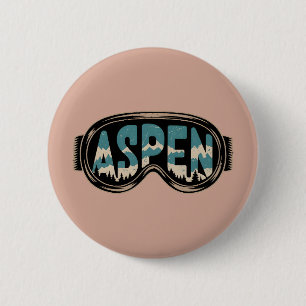 Goggles Aspen Snowmass Colorado ski resort gifts 6 Cm Round Badge