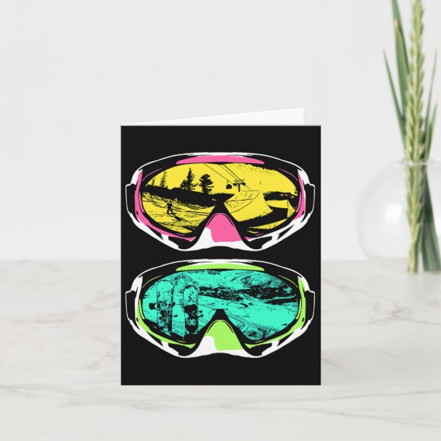 Goggles Snow Mountain Snowboard  Card (Front)