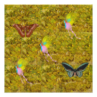 Gogh Field Of Yellow Flowers Personalise Butterfly