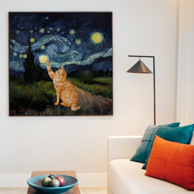 Gogh Kitty Starry Night Cat Poster (Creator Uploaded)