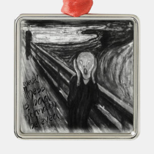 Gogh Mental Remake: The Scream by Edvard Munch Metal Tree Decoration