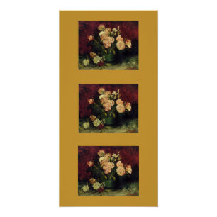 Gogh Peonies Flowers Blossoms Peace Love Art Colou Poster