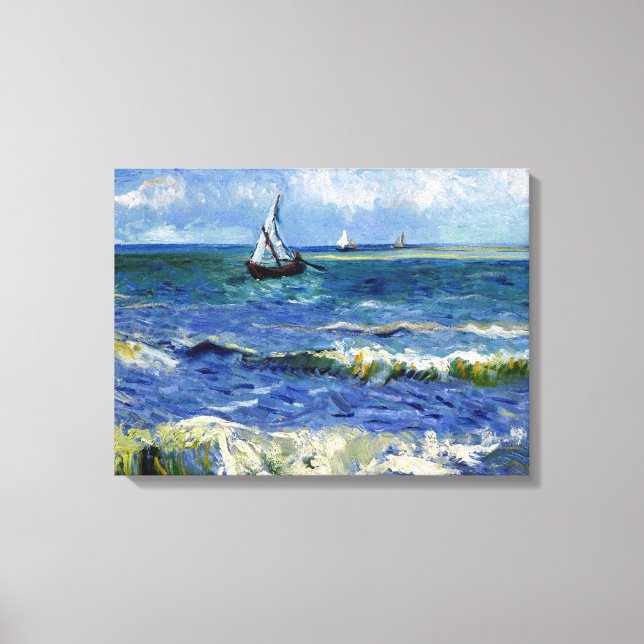 Gogh Seascape near Les Saintes-Maries-de-la-Mer Canvas Print (Front)