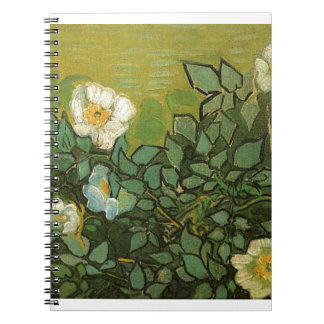 Gogh Wild Roses Blossoms Flowers Vines Vintage Art Spiral Notebook