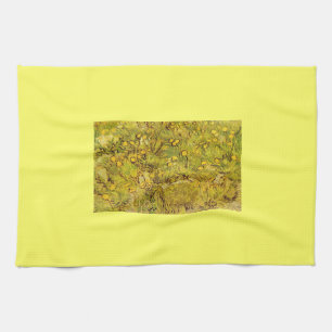 Gogh Yellow Blossoms Whimsical Wedding Personalise Tea Towel