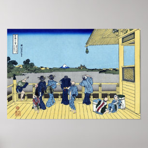 Gohyaku-rakan-ji Temple, Hokusai Poster