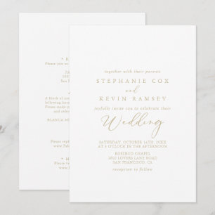 GoId Idyllic Calligraphy Front & Back Wedding Invitation