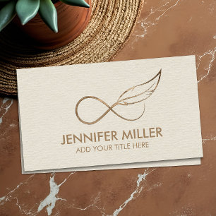 GoIden Infinity Symbol Feather - Line Art Business Card