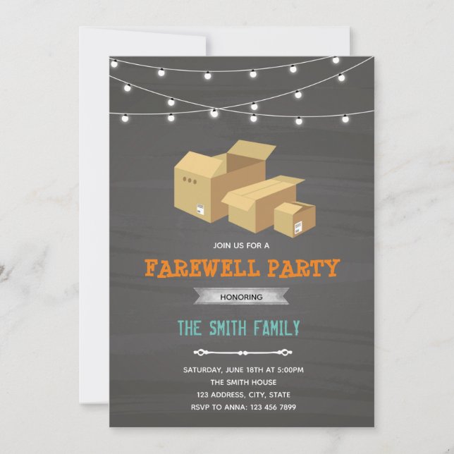 Going away box invitation (Front)