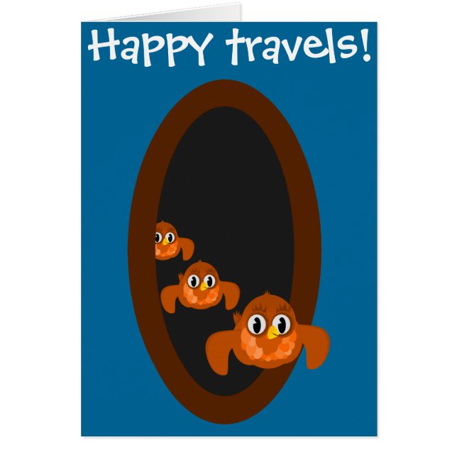 Going away card HAPPY TRAVELS blue (Front)