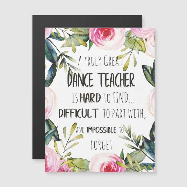 Going away gift for Dance teacher Thank you quote (Front/Back)