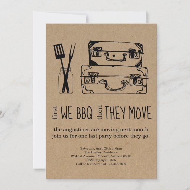 Going Away Party BBQ Invitation (Front)