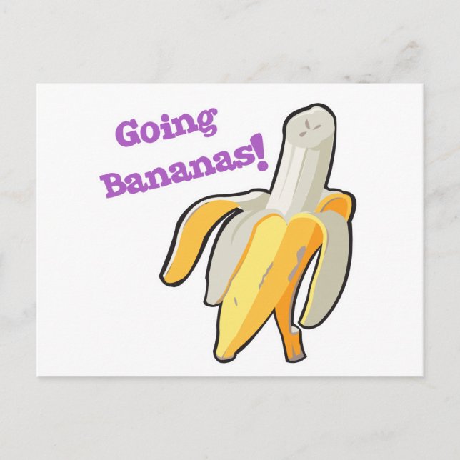 going bananas! banana postcard (Front)