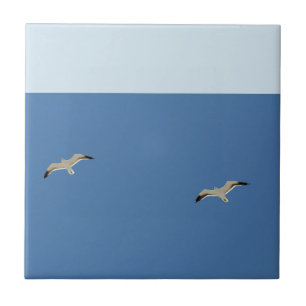 Going Blue Sky Seagulls Free Glide Flying Tile
