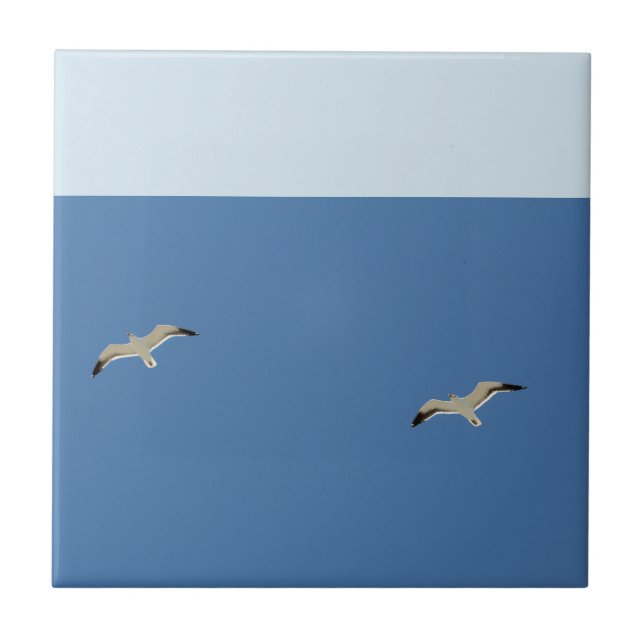 Going Blue Sky Seagulls Free Glide Flying Tile (Front)