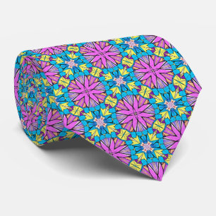Going Bold Vibrant Geometric Kaleidoscope Tie