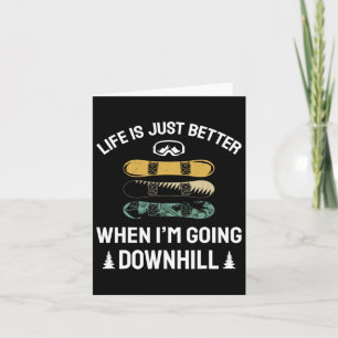 Going Downhill Snowboarding Lover Funny Snowboarde Card