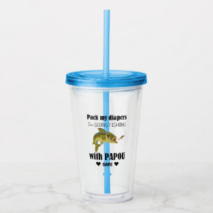going fidhing with papou acrylic tumbler