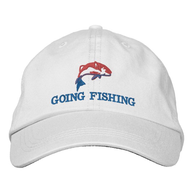 Going fishing fishermans embroidered hat (Front)
