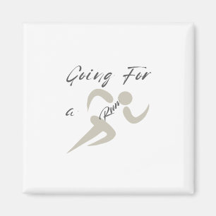 Going For a Run, Minimalist Runner Hobby Gift Magnet