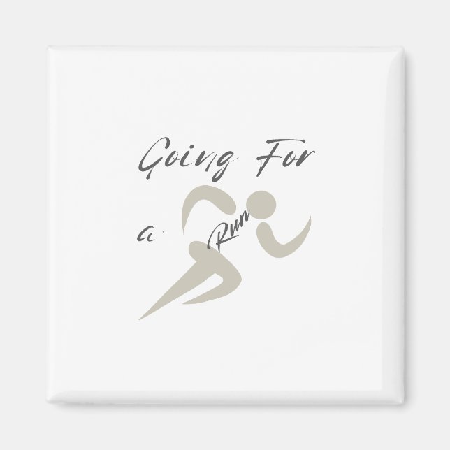 Going For a Run, Minimalist Runner Hobby Gift Magnet (Front)