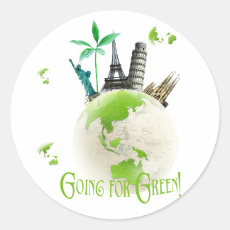 Going for Green! Classic Round Sticker