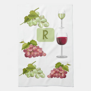 Going Gaga Over Grapes  Tea Towel