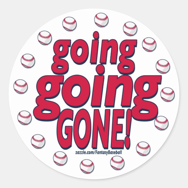 Going Going Gone! Sticker (Front)