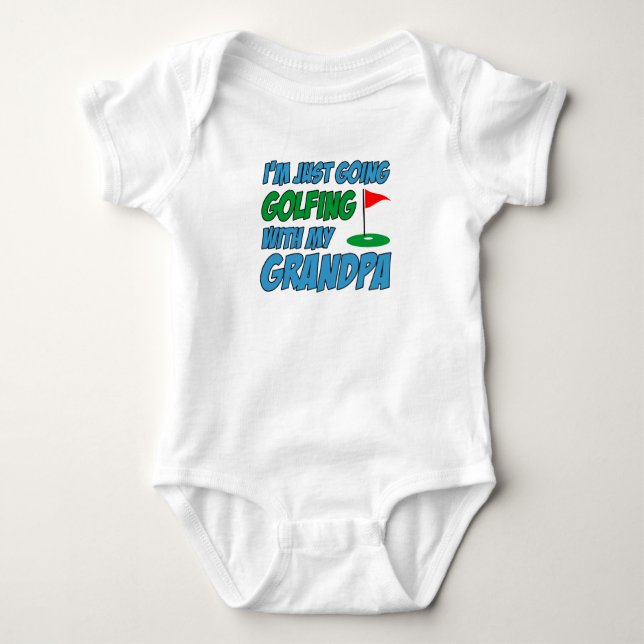 Going Golfing With Grandpa Grandchild Baby Bodysuit (Front)