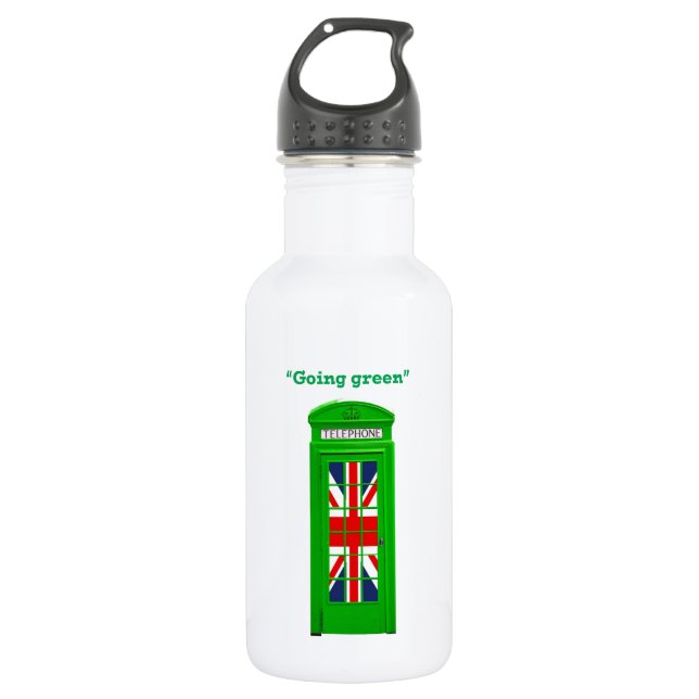"Going green" London phone box 532 Ml Water Bottle (Front)