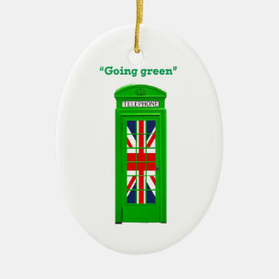"Going green" London phone box Ceramic Tree Decoration