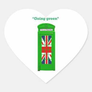 "Going green" London phone box Heart Sticker