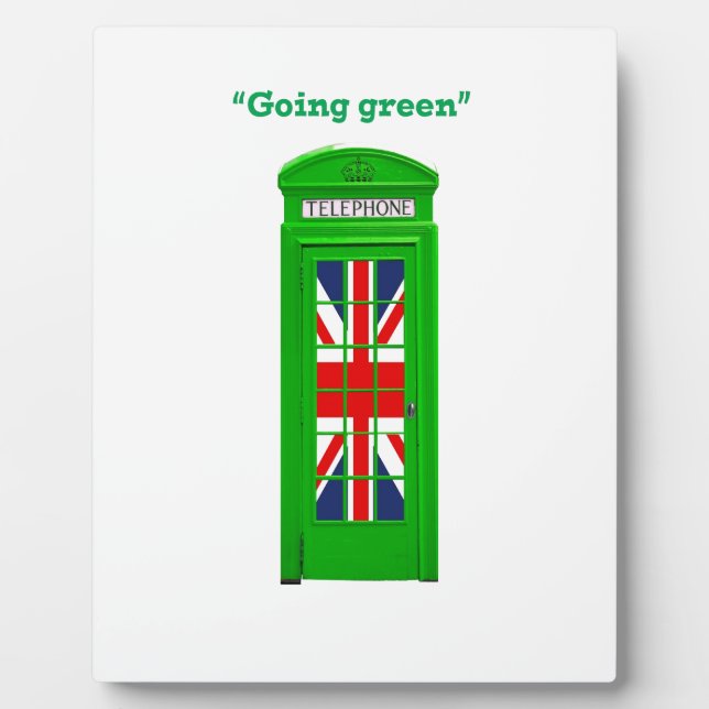"Going green" London phone box Plaque (Front)