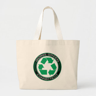 Going Green Recycle Connecticut Large Tote Bag