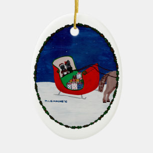 GOING HOME FOR CHRISTMAS CERAMIC TREE DECORATION