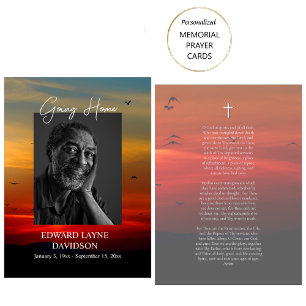 Going Home Personalised Funeral Prayer Card