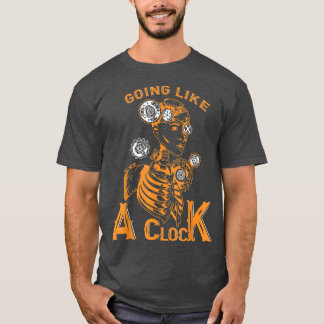 Going like a clock, Human Skeleton Steampunk  T-Shirt