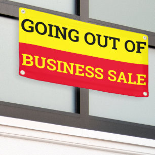 Going Out of Business Sale Red Yellow Banner