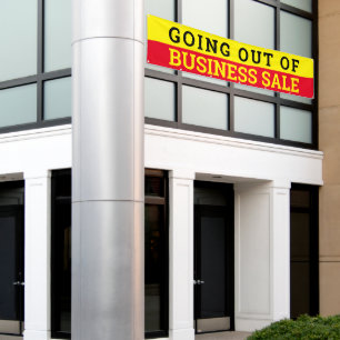 Going Out of Business Sale Red Yellow Large Banner