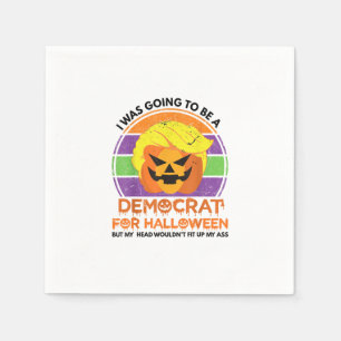 Going To A Democrat For Halloween Funny Trumpkin Napkin