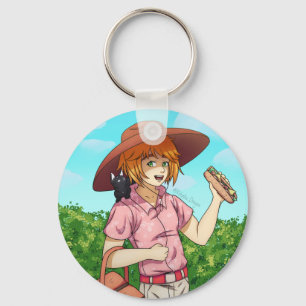Going to a Picnic with a Cat Key Ring